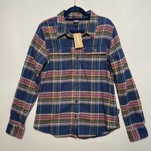 Nwt Patagonia Fjord Flannel Shirt Womens S Organic Cotton Slim Fit Long Sleeve